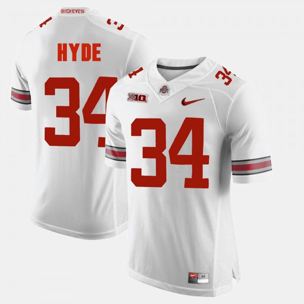 Ohio State Buckeyes CameCarlos Hyde Men's #34 Game Alumni White College Football Jersey 2404EOKS7